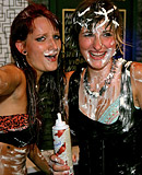 Large gloryhole beefstick sucked by hot dancing beauties