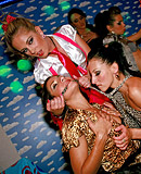 Hot adorable clothed lesbians love urinating on each other