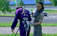 Two very horny dirty lesbians rubbing each other with dirt