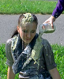 Hot fetish chicks playing with the dirty trash outdoors