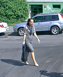 Hot fetish chicks playing with the dirty trash outdoors