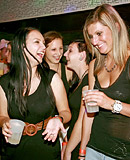Cute drinking hotties screwing the sexy dancing fellows