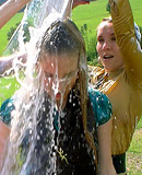Two cute car washing lesbian hotties love getting dirty