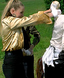 Two cute car washing lesbian hotties love getting dirty