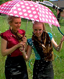 Two cute car washing lesbian hotties love getting dirty