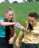 Two cute car washing lesbian hotties love getting dirty