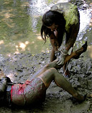 Hot messy lesbian girls like playing in the woods outdoors