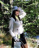 Hot messy lesbian girls like playing in the woods outdoors