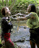 Hot messy lesbian girls like playing in the woods outdoors