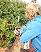 Very horny babe shagging her boyfriend hard on a rooftop