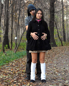 Asian willing teenager nailed by very horny guy outdoors