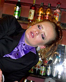 Very crazy fellow pissing on the pretty waitress hardcore