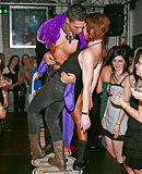  Daring sweethearts sucking massive dicks at a sex party