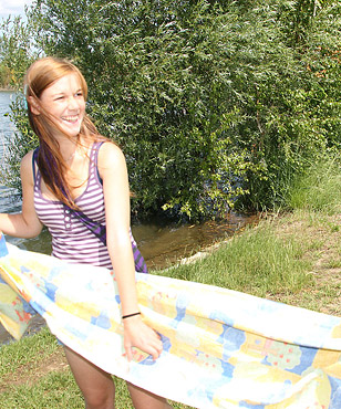 Two lesbian hotties enjoy rubbing each others damp cunt