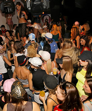 Sexy horny girls fucked at big bubble party by strippers