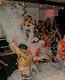 Sexy horny girls fucked at big bubble party by strippers