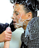 Very horny girls playing with crazy cum spraying dildos