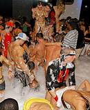 Horny drinking babes fucking sexy dudes at a big soap party