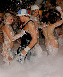 Horny drinking babes fucking sexy dudes at a big soap party
