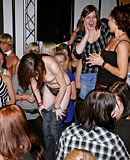 Cute drunk chicks sucking peckers at a enormous sex party