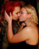 Hotties playing with white cream on their pretty titties