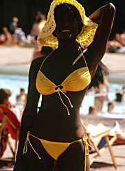 Amazing Ebony in white dress