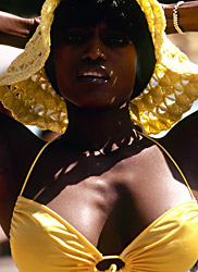 Amazing Ebony in white dress