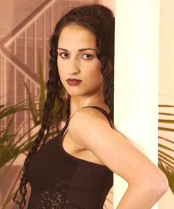 awesome brunette playing alone