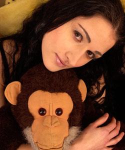 Tizziana plays with toys