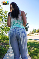 Aidra Fox loves to be fucked hard, even if that means getting in the shower dressed in her jeans, it doesnt take long for Ryan to rip those things off and stick his cock wherever he wants.