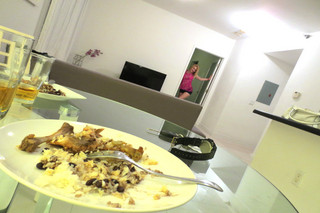 Naughty Americans - Appreciative Man Eats Girlfriend´s Dinner, Then Her Pussy ... On Camera!