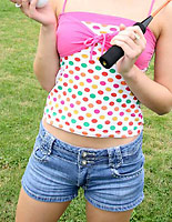 Ellie Idol - Sexy teen Ellie strips and gives good head