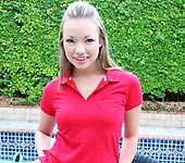 Maya - Blonde teen vixen Maya Hills pussy spreading and fucking doggystyle