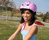 Jerri Lee - Flirty young Jerri rides a huge cock