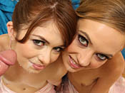 Michelle & Ashlyn - Sexy young ballerinas take on a big fat cock