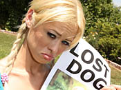 Rebecca Blue - Slim blonde slut gets huge fat dick pile driven into her tight puss