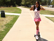 Kim Capri - Sweet little Kim gets fucked hard in her skates!