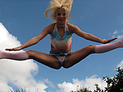 Halie Cummings - Blonde teen girl loves kissing and tugging the big cock