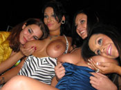 Birthday Cock-Beating Babes - Horny sluts go fucking nuts on the male strippers big cock!