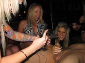 Spring Break Cruelty Party - Spring Break lets these College Sluts cut loose, and they take advantage of it! They blindfold this poor stripper and start sucking & riding cock!
