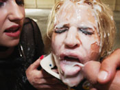 Madison James - Madison James is tied up, sucks cock, cum swaps and gets fucked and disgraced while getting drenched in cum!