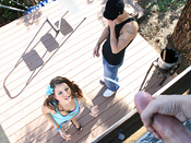 Missy Stone - Cute brunette gets suprised by huge load of cum!