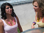 Nikki Sex - Two hot sluts take on gang of hard cock in cum storm