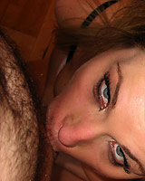 Harmony - Sexy blonde Harmony shows off her deepthroat