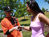 Sabrina Sweet - Brunette hoe struggles to fit a cock down her throat