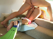 Addison Cain - After chaining her up, Addison´s swim coach trains her in cocksucking and fucking!