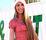 Veronica - Skinny blonde teen Veronica teases huge black cock