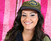 Charley Chase - Busty Brunette strips and rides huge black cock