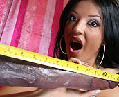 Maya Gates - Slutty latina Maya tries to swallow a huge cock