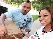 Angel Cummings - Super hot black girl fucks ´n sucks giant monster cock